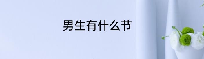 男生有什么节