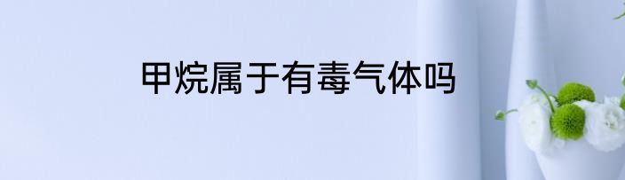 甲烷属于有毒气体吗