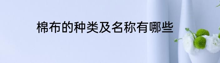 棉布的种类及名称有哪些