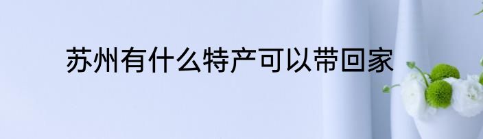 苏州有什么特产可以带回家