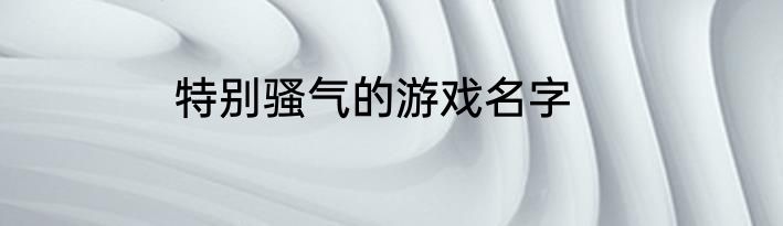 特别骚气的游戏名字