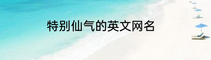特别仙气的英文网名