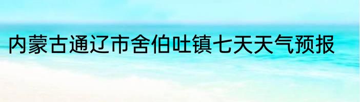 内蒙古通辽市舍伯吐镇七天天气预报