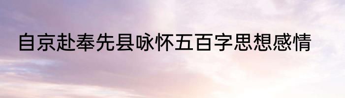 自京赴奉先县咏怀五百字思想感情