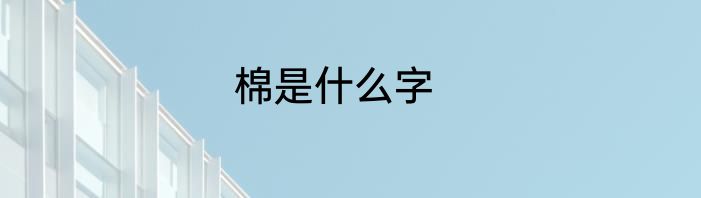 棉是什么字