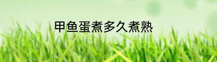 甲鱼蛋煮多久煮熟