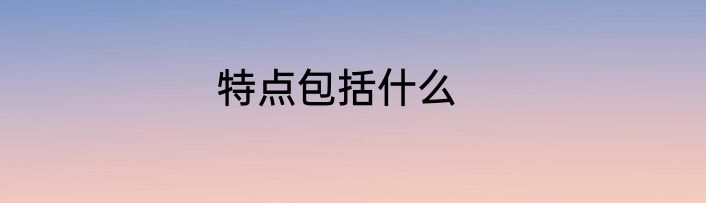 特点包括什么