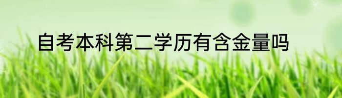 自考本科第二学历有含金量吗