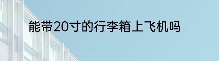 能带20寸的行李箱上飞机吗