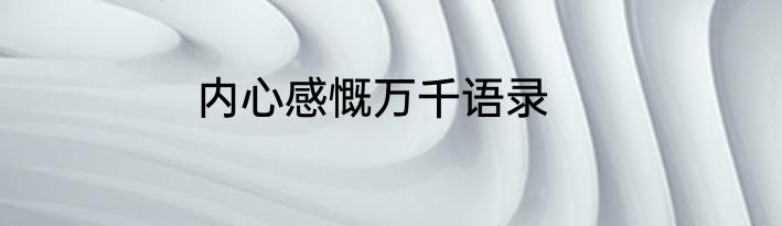 内心感慨万千语录