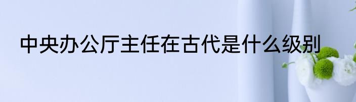 中央办公厅主任在古代是什么级别