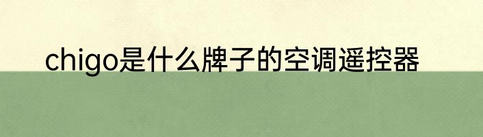 chigo是什么牌子的空调遥控器