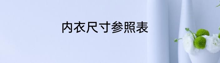 内衣尺寸参照表