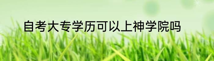 自考大专学历可以上神学院吗