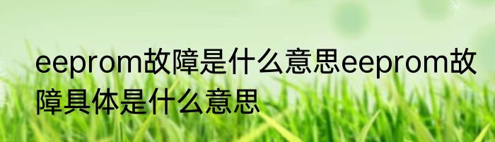 eeprom故障是什么意思eeprom故障具体是什么意思