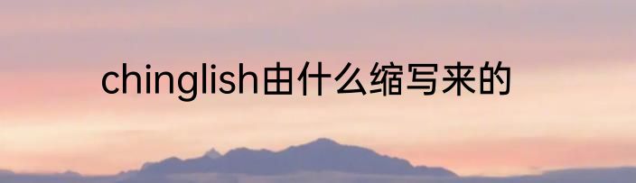 chinglish由什么缩写来的
