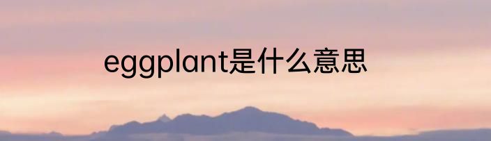 eggplant是什么意思