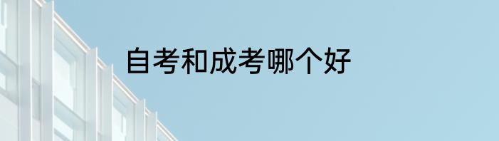 自考和成考哪个好