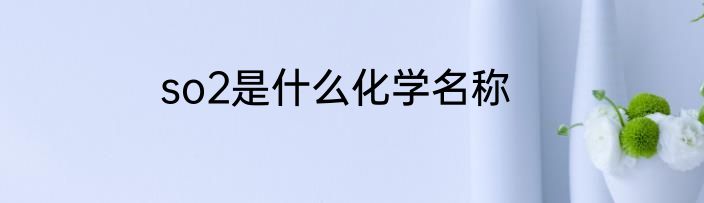 so2是什么化学名称