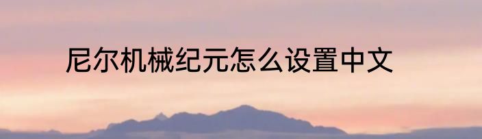 尼尔机械纪元怎么设置中文