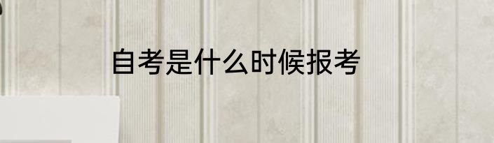 自考是什么时候报考