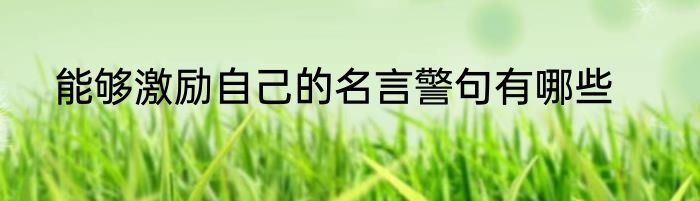 能够激励自己的名言警句有哪些