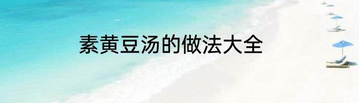素黄豆汤的做法大全