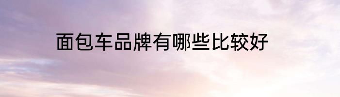 面包车品牌有哪些比较好