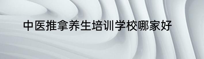 中医推拿养生培训学校哪家好