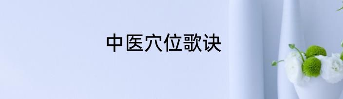 中医穴位歌诀