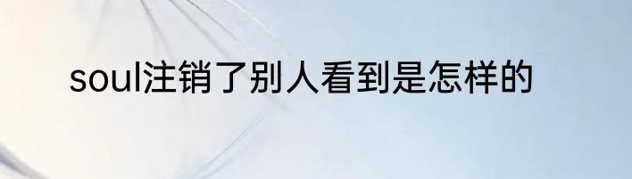 soul注销了别人看到是怎样的