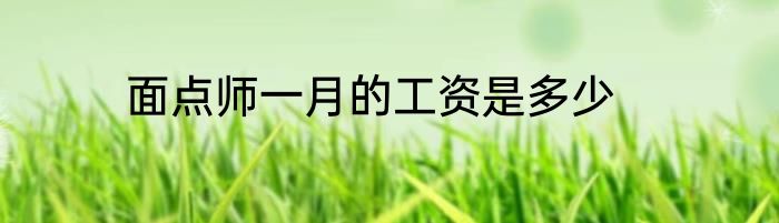面点师一月的工资是多少
