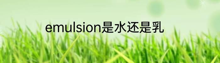 emulsion是水还是乳