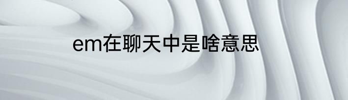 em在聊天中是啥意思