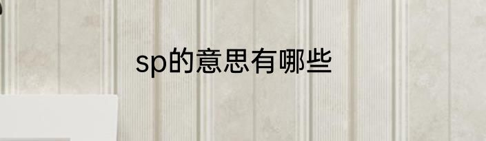 sp的意思有哪些