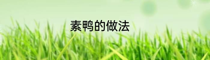 素鸭的做法