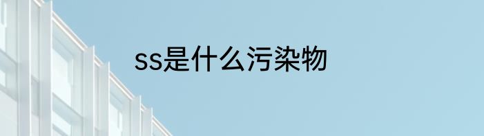 ss是什么污染物