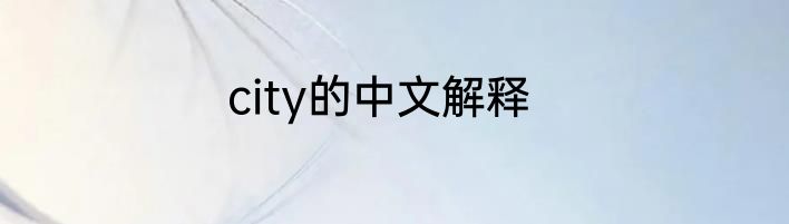 city的中文解释