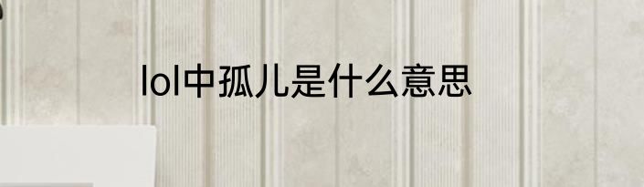 lol中孤儿是什么意思