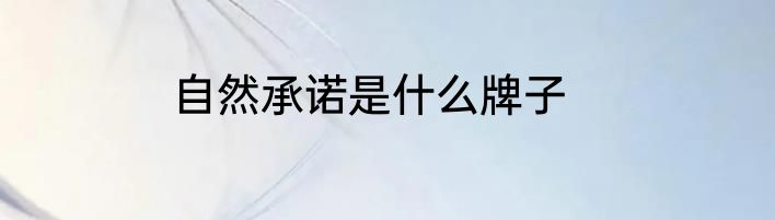 自然承诺是什么牌子
