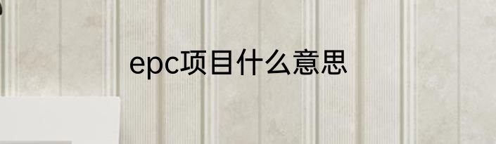 epc项目什么意思