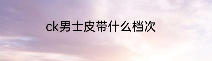 ck男士皮带什么档次