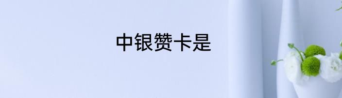 中银赞卡是