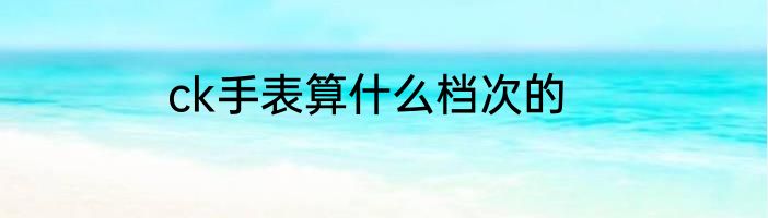 ck手表算什么档次的
