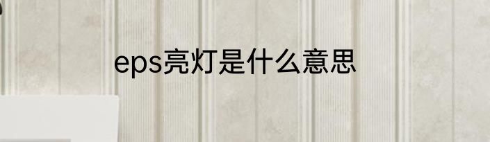 eps亮灯是什么意思