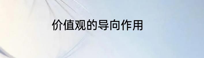 价值观的导向作用