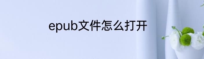 epub文件怎么打开