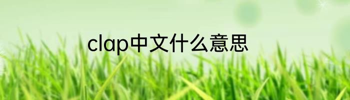 clap中文什么意思