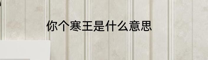 你个寒王是什么意思