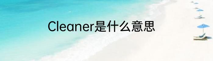 Cleaner是什么意思